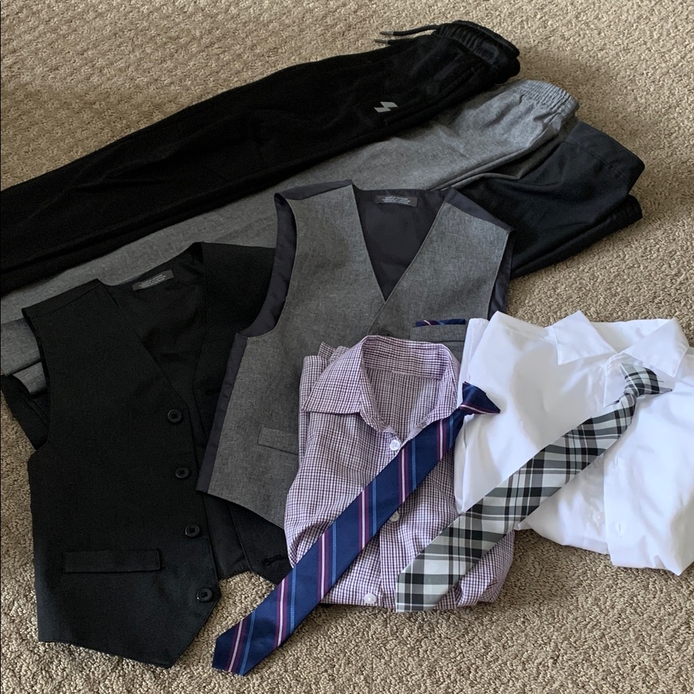 Boy’s Size 8 Black and Gray Suits